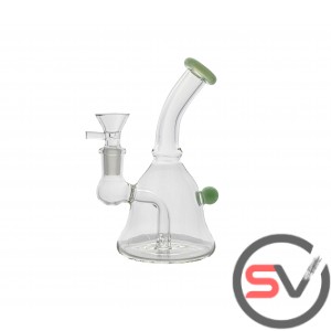 BENT NECK GUMDROP GLASS WATER PIPE 6inch